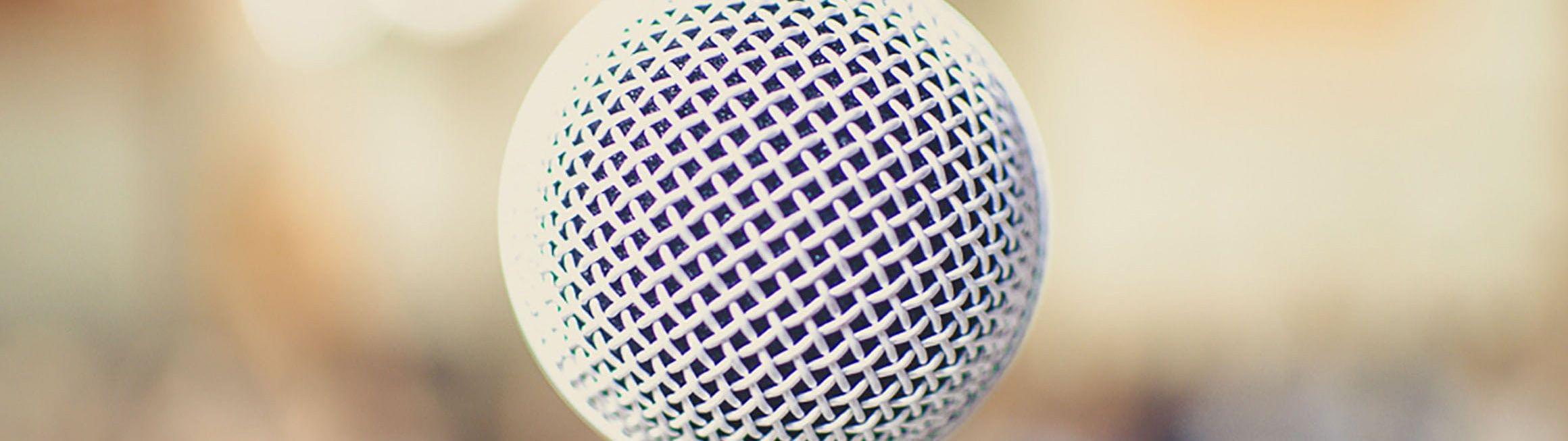 Close-up of a microphone.