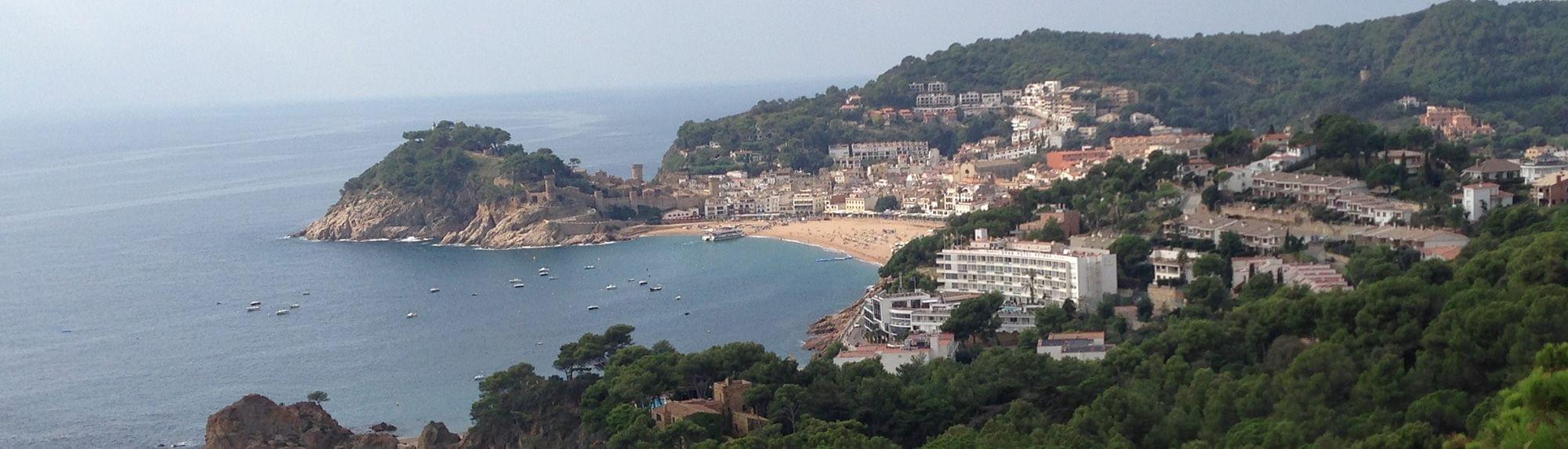 View of the Mediterranean Sea and a coastal town in Spain.
